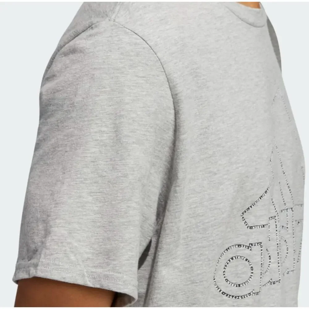 Adidas Badge of Sports Tiny Type Logo Tee T-Shirt Grey Heather Men's 2XL NWT - Picture 7 of 10